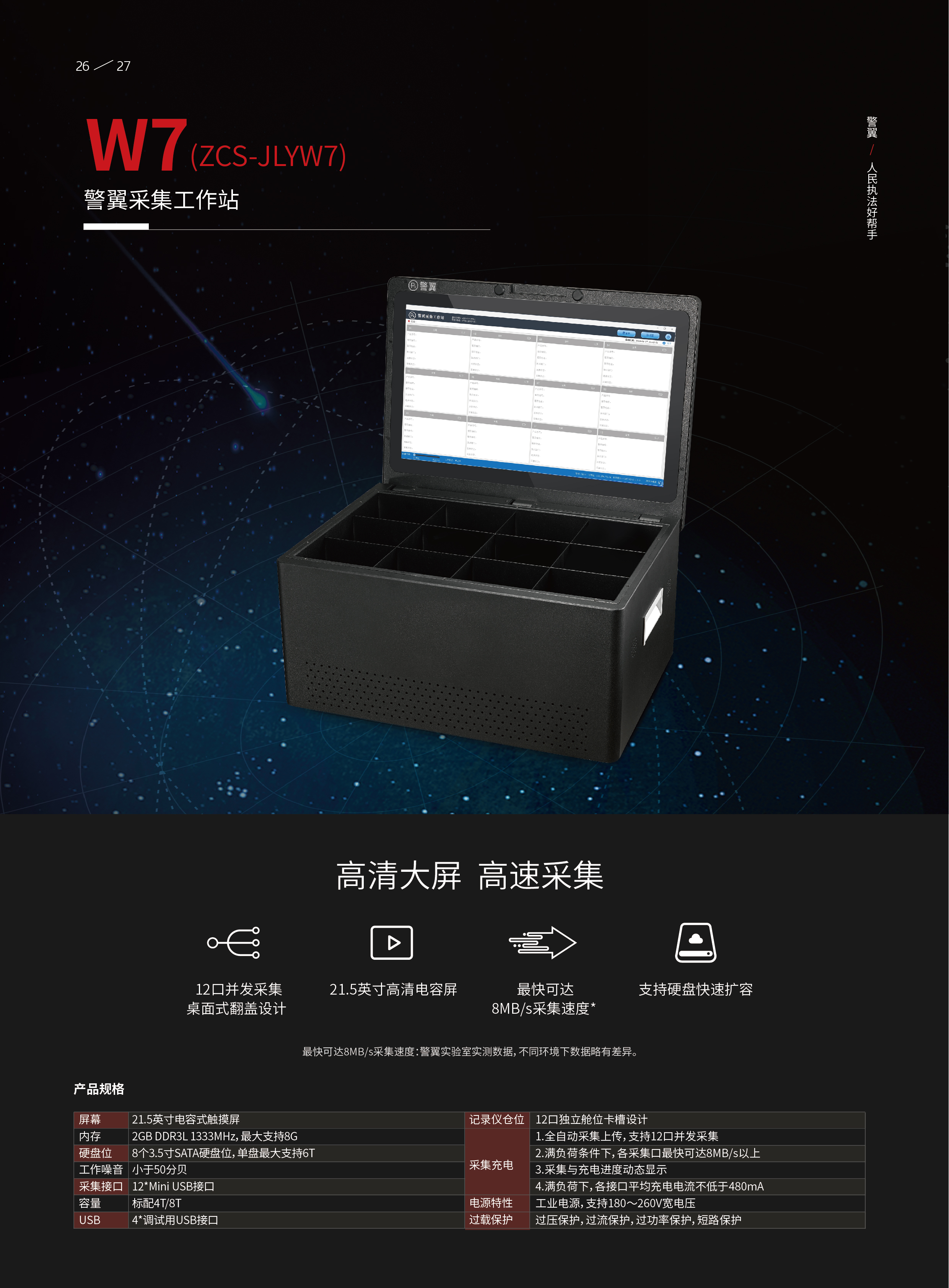 W7(ZCS-JLYW7)警翼采集工作站(图1)