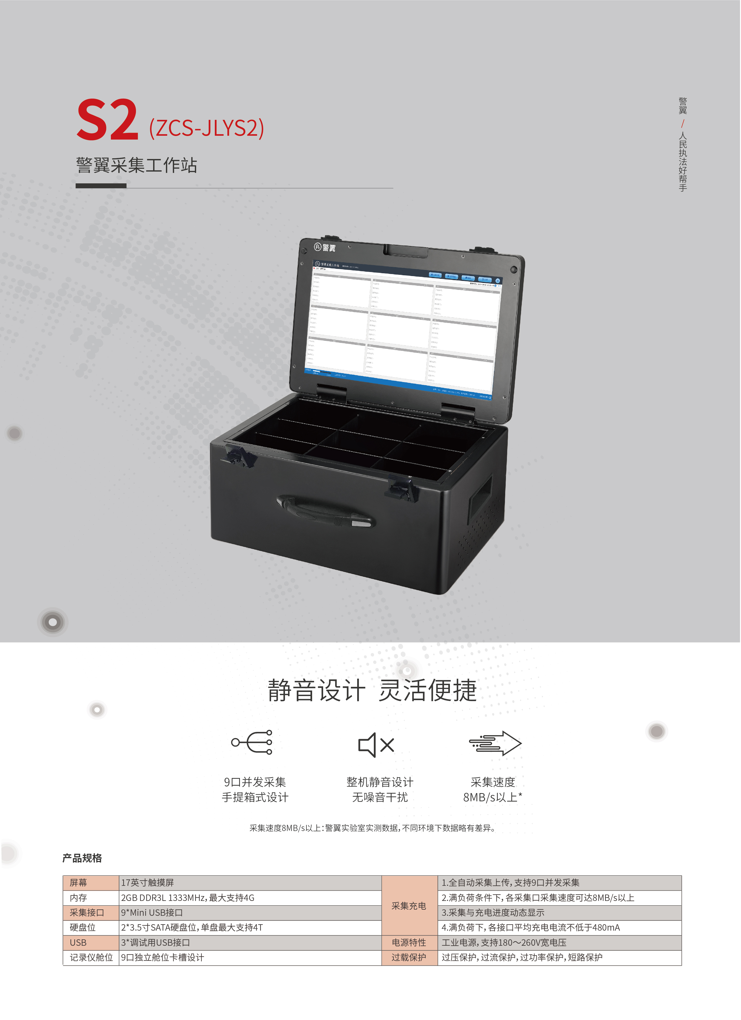 S2 (ZCS-JLYS2)警翼采集工作站(图1)